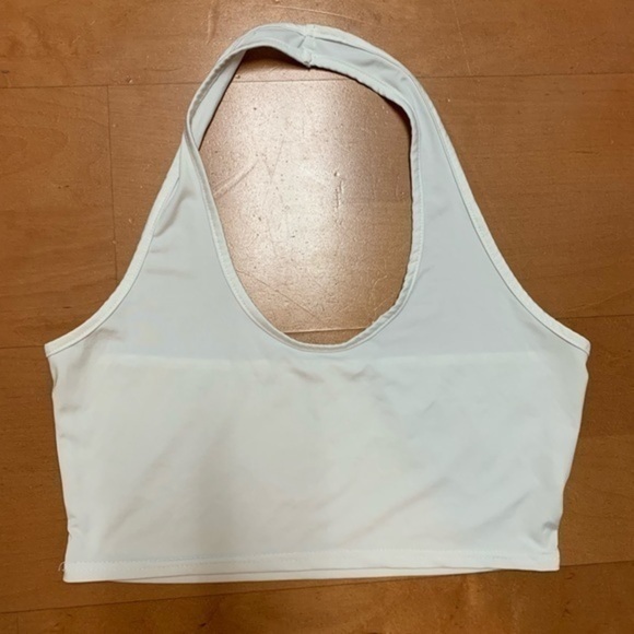 White Halter Crop Top Size Medium - Picture 2 of 6